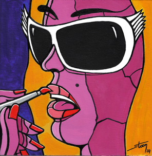 Projet "ELLES ONT TOUTES UN GRAIN !", peintures à l'acrylique, 30x30 cm par STOON 2024.