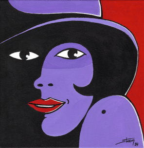 Projet "ELLES ONT TOUTES UN GRAIN !", peintures à l'acrylique, 30x30 cm par STOON 2024.