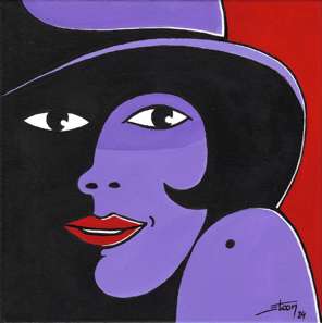 Projet "ELLES ONT TOUTES UN GRAIN !", peintures &agrave; l'acrylique, 30x30 cm par STOON 2024.